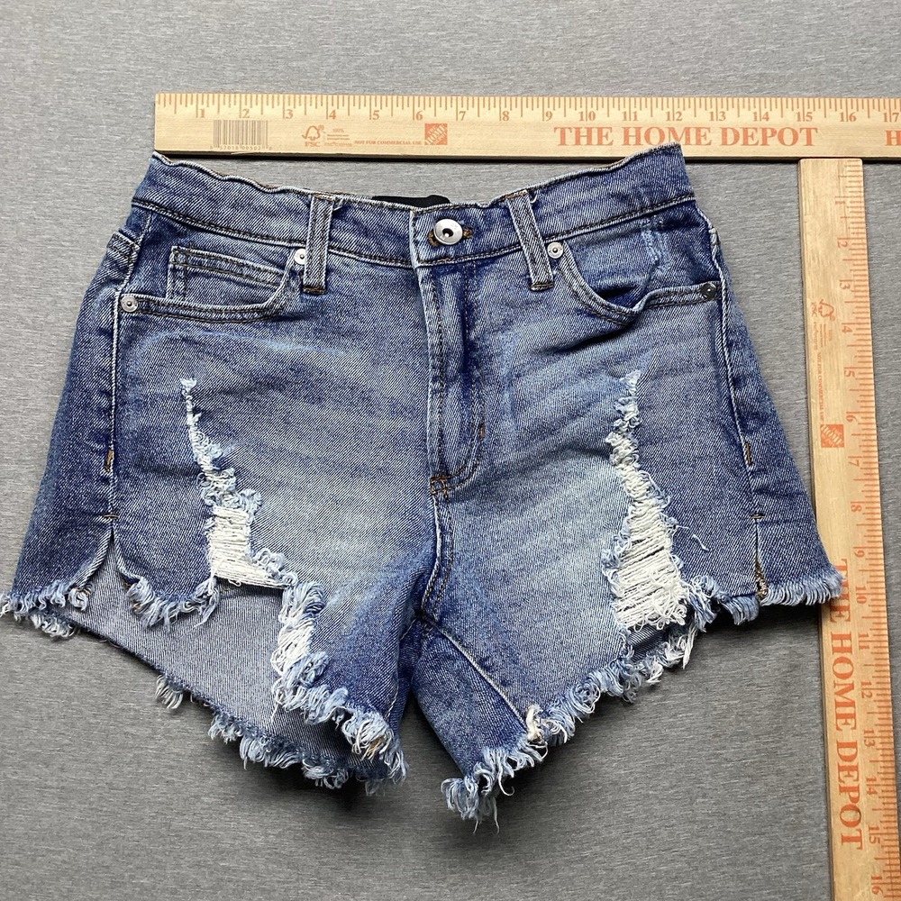 Kendall & Kylie Shorts Size 25 Womens The Icon Short Cut-Off Blue Denim Inseam 3